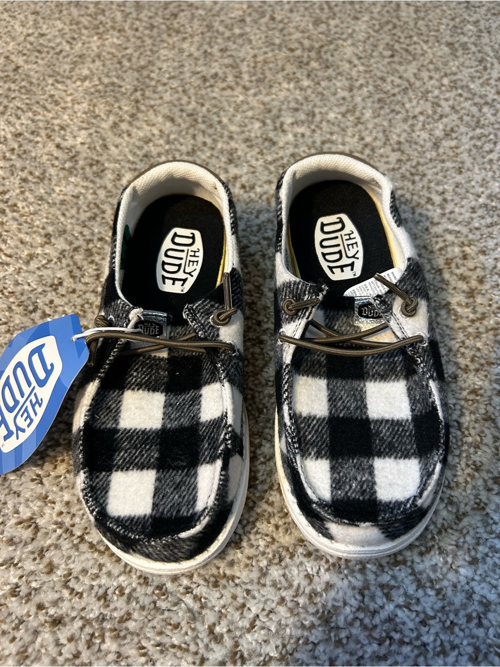 Hey Dude Kids Black & White Plaid